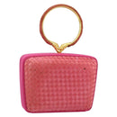 BOTTEGA VENETA INTRECCIATO Hand Bag Leather Pink Gold Auth 155308V-1