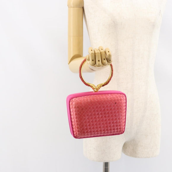 BOTTEGA VENETA INTRECCIATO Hand Bag Leather Pink Gold Auth 155308V