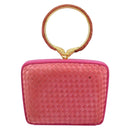 BOTTEGA VENETA INTRECCIATO Hand Bag Leather Pink Gold Auth 155308V-13