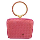 BOTTEGA VENETA INTRECCIATO Hand Bag Leather Pink Gold Auth 155308V-3