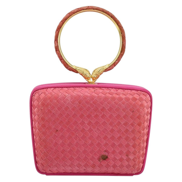 BOTTEGA VENETA INTRECCIATO Hand Bag Leather Pink Gold Auth 155308V