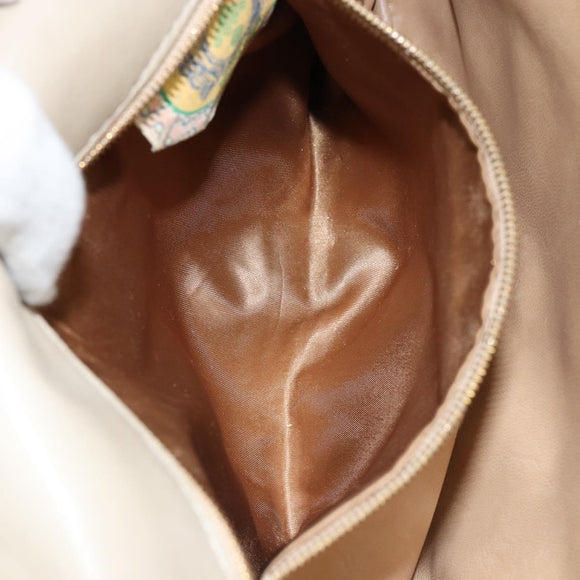 BOTTEGA VENETA INTRECCIATO Hand Bag Leather Beige Gold Auth 155309