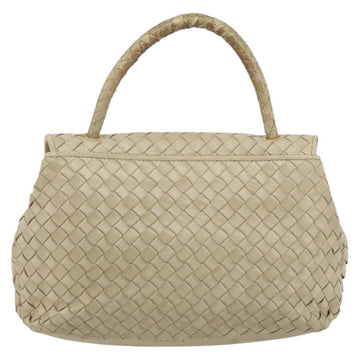 BOTTEGA VENETA INTRECCIATO Hand Bag Leather Beige Gold Auth 155309 - 0