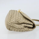 BOTTEGA VENETA INTRECCIATO Hand Bag Leather Beige Gold Auth 155309-3