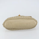 BOTTEGA VENETA INTRECCIATO Hand Bag Leather Beige Gold Auth 155309-5