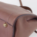 Salvatore Ferragamo Gancini Hand Bag Leather 2way Purple Gold Auth 155310-15