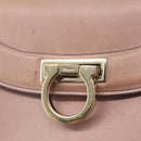 Salvatore Ferragamo Gancini Hand Bag Leather 2way Purple Gold Auth 155310-16