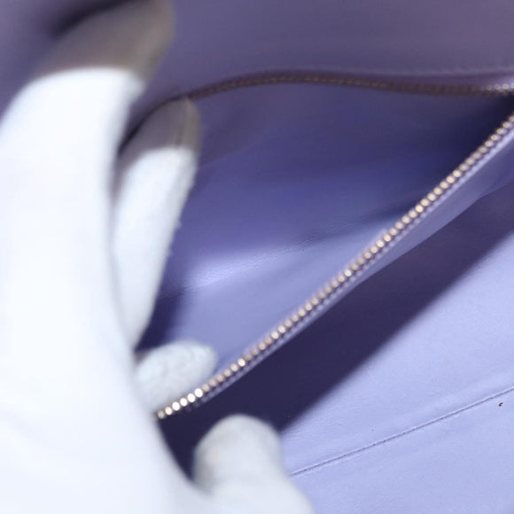 Salvatore Ferragamo Gancini Hand Bag Leather 2way Purple Gold Auth 155310