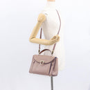 Salvatore Ferragamo Gancini Hand Bag Leather 2way Purple Gold Auth 155310-26