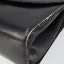 Salvatore Ferragamo Gancini Hand Bag Leather Black Gold Auth 155311-10