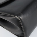 Salvatore Ferragamo Gancini Hand Bag Leather Black Gold Auth 155311-11