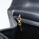 Salvatore Ferragamo Gancini Hand Bag Leather Black Gold Auth 155311-22