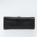 Salvatore Ferragamo Gancini Hand Bag Leather Black Gold Auth 155311-9