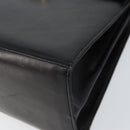 Salvatore Ferragamo Gancini Hand Bag Leather 2way Black Gold Auth 155312-9