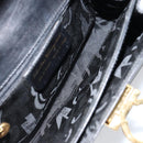 Salvatore Ferragamo Gancini Hand Bag Leather 2way Black Gold Auth 155312-11