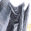 Salvatore Ferragamo Gancini Hand Bag Leather 2way Black Gold Auth 155312-20