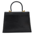 Salvatore Ferragamo Gancini Hand Bag Leather 2way Black Gold Auth 155312-2