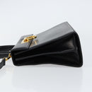 Salvatore Ferragamo Gancini Hand Bag Leather 2way Black Gold Auth 155312-4