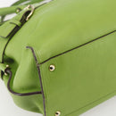 Salvatore Ferragamo Gancini Tote Bag Leather Green Gold Auth 155313-11