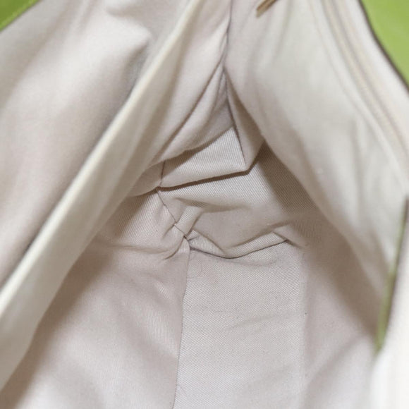 Salvatore Ferragamo Gancini Tote Bag Leather Green Gold Auth 155313