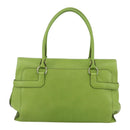 Salvatore Ferragamo Gancini Tote Bag Leather Green Gold Auth 155313-3