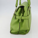 Salvatore Ferragamo Gancini Tote Bag Leather Green Gold Auth 155313-5