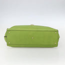 Salvatore Ferragamo Gancini Tote Bag Leather Green Gold Auth 155313-9