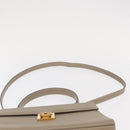 Salvatore Ferragamo Gancini Hand Bag Leather 2way Beige Gold Auth 155314-10