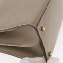 Salvatore Ferragamo Gancini Hand Bag Leather 2way Beige Gold Auth 155314-14