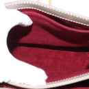 Salvatore Ferragamo Gancini Hand Bag Leather 2way Beige Gold Auth 155314-22