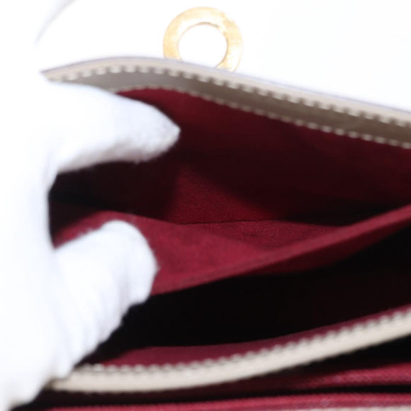 Salvatore Ferragamo Gancini Hand Bag Leather 2way Beige Gold Auth 155314