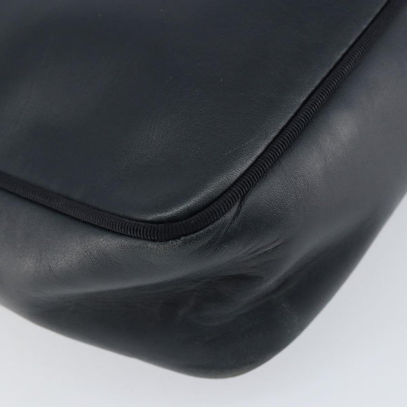 Salvatore Ferragamo Vala Shoulder Bag Leather Navy Gold Auth 155315