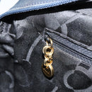 Salvatore Ferragamo Vala Shoulder Bag Leather Navy Gold Auth 155315-20