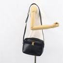 Salvatore Ferragamo Vala Shoulder Bag Leather Navy Gold Auth 155315-23