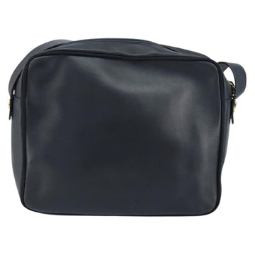 Salvatore Ferragamo Vala Shoulder Bag Leather Navy Gold Auth 155315 - 0