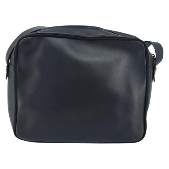 Salvatore Ferragamo Vala Shoulder Bag Leather Navy Gold Auth 155315