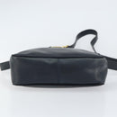 Salvatore Ferragamo Vala Shoulder Bag Leather Navy Gold Auth 155315-5