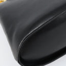 Salvatore Ferragamo Gancini Hand Bag Leather 2way Black Gold Auth 155316-16