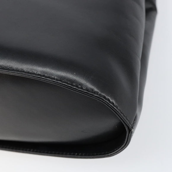 Salvatore Ferragamo Gancini Hand Bag Leather 2way Black Gold Auth 155316