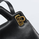 Salvatore Ferragamo Gancini Hand Bag Leather 2way Black Gold Auth 155316-19