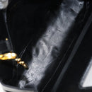 Salvatore Ferragamo Gancini Hand Bag Leather 2way Black Gold Auth 155316-10