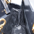 Salvatore Ferragamo Gancini Hand Bag Leather 2way Black Gold Auth 155316-20