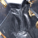 Salvatore Ferragamo Gancini Hand Bag Leather 2way Black Gold Auth 155316-21