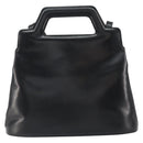 Salvatore Ferragamo Gancini Hand Bag Leather 2way Black Gold Auth 155316-2