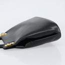 Salvatore Ferragamo Gancini Hand Bag Leather 2way Black Gold Auth 155316-4