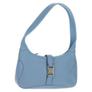 Salvatore Ferragamo Shoulder Bag Leather Blue Silver Auth 155317V-1