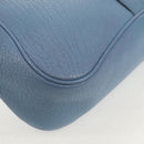 Salvatore Ferragamo Shoulder Bag Leather Blue Silver Auth 155317V-8