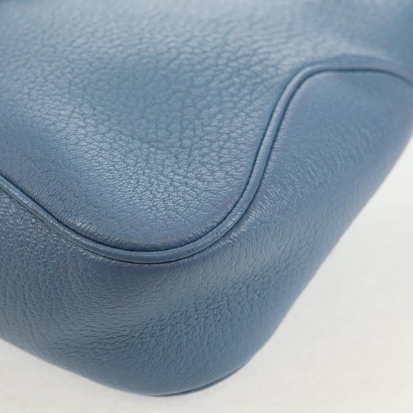 Salvatore Ferragamo Shoulder Bag Leather Blue Silver Auth 155317V