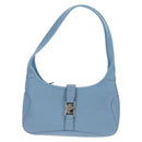 Salvatore Ferragamo Shoulder Bag Leather Blue Silver Auth 155317V-13