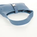 Salvatore Ferragamo Shoulder Bag Leather Blue Silver Auth 155317V-7